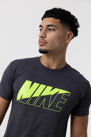 Nike Mens Block Logo T-Shirt (Carbon/Volt)