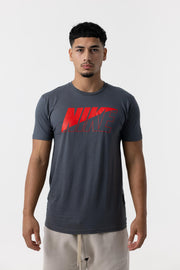 Nike Mens Block Logo T-Shirt (Carbon/Red)