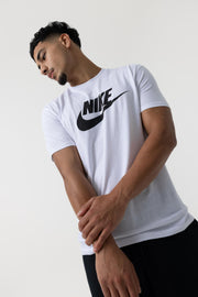 Nike Mens Swoosh Logo Regular T-Shirt (White)