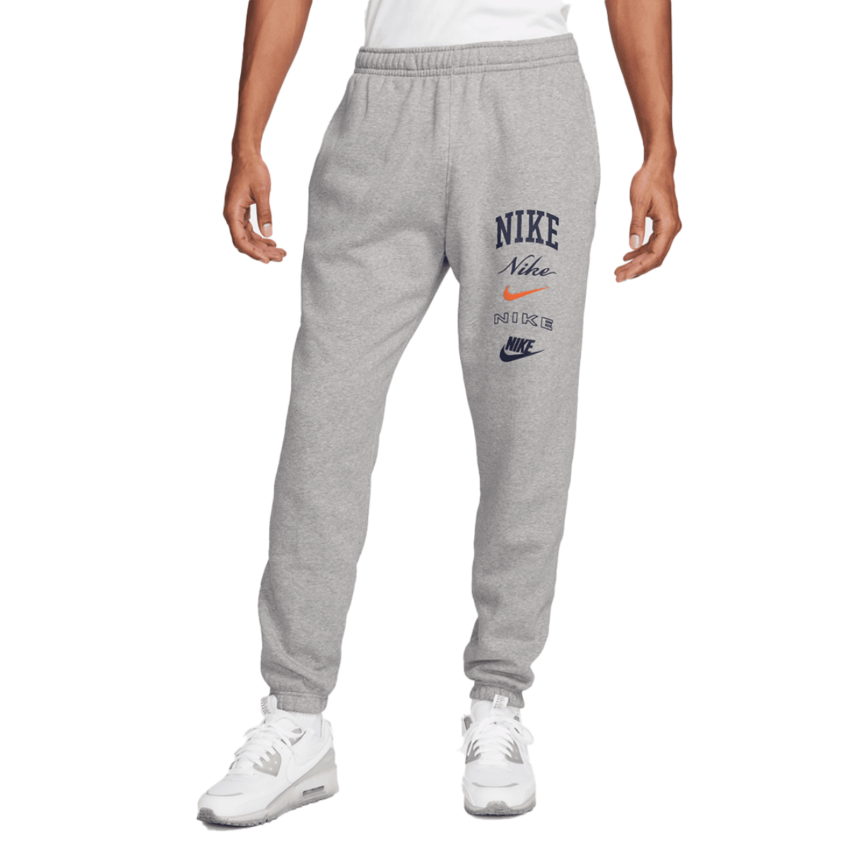 Nike Mens NSW Club Fleece Stacked Graphic Pants (Grey)