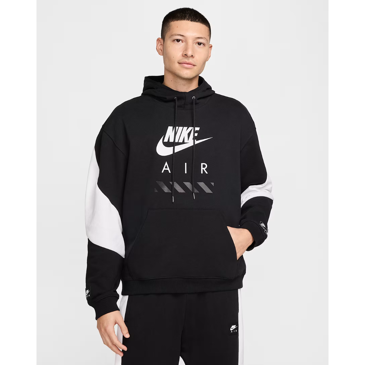 Nike Air Men's Fleece Pullover Hoodie (Black/White)