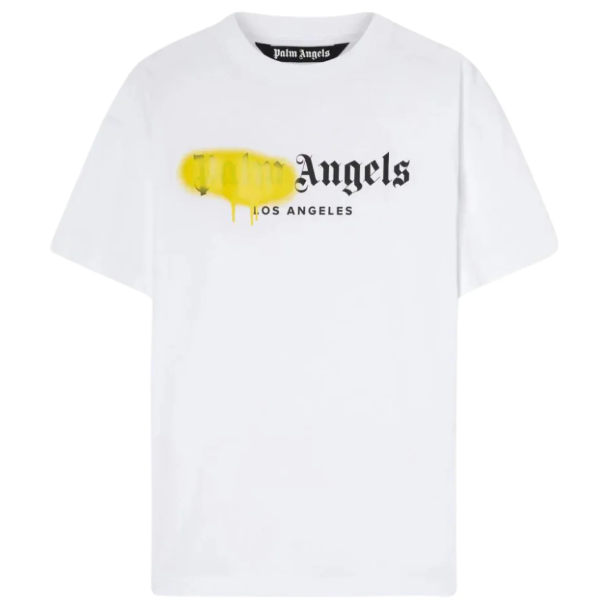 Palm Angels Los Angeles Sprayed Logo T-Shirt (White/Yellow)
