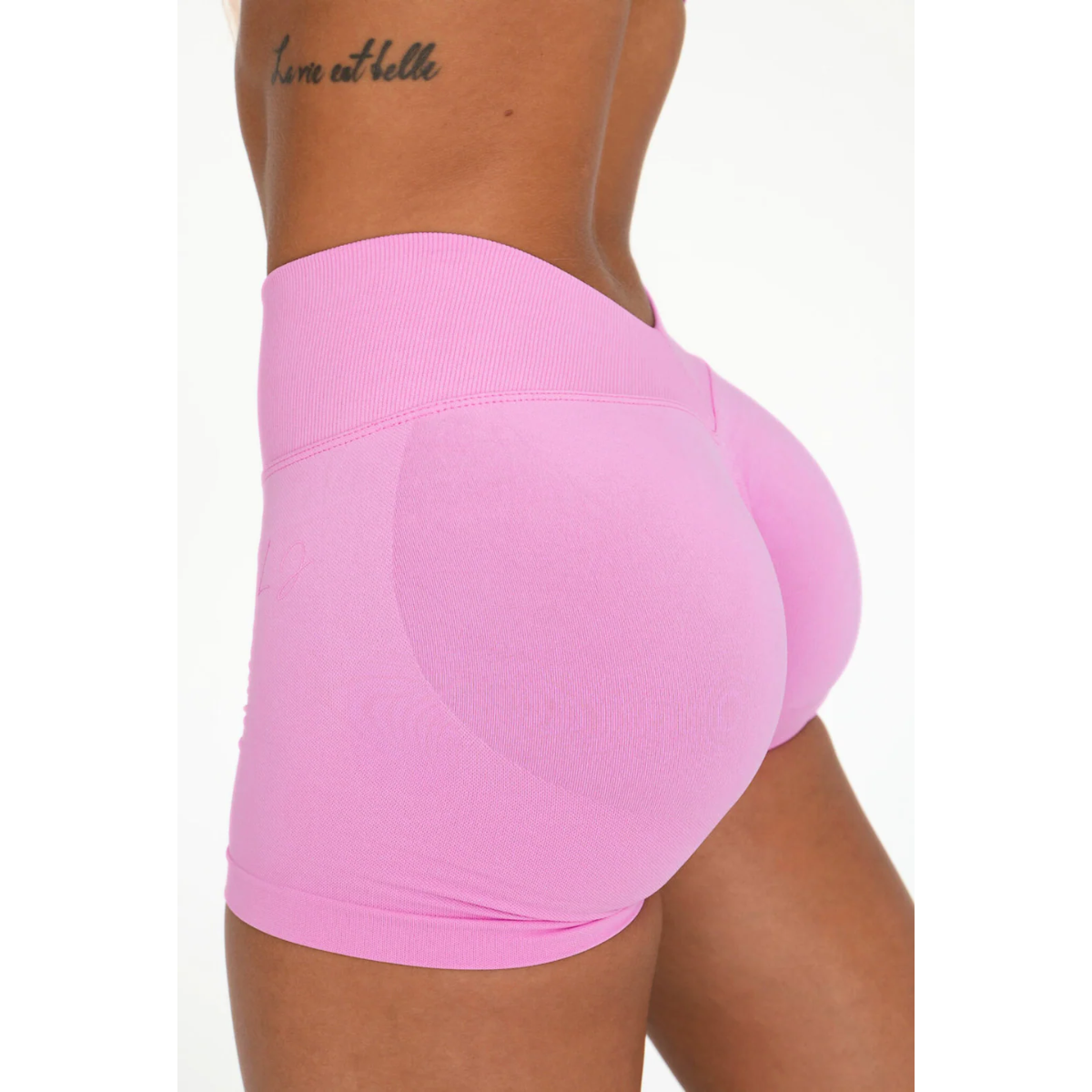 KEEPTHATPUMP LJ V-Back Scrunch Shorts (Bubblegum Pink)