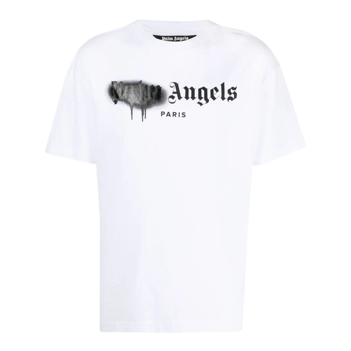 Palm Angels Paris Sprayed Logo T-Shirt (White/Black)