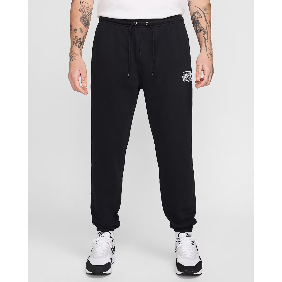 Nike Club Men's French Terry Cuff Pants (Black/White)