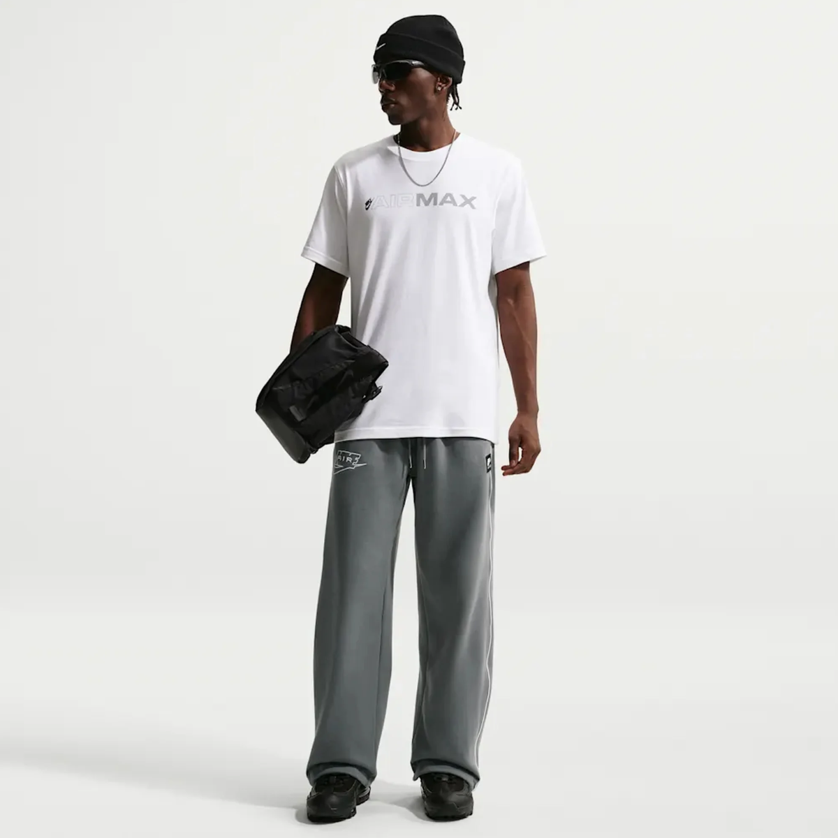 Nike Air Men's Open-Hem Fleece Trousers (Grey)