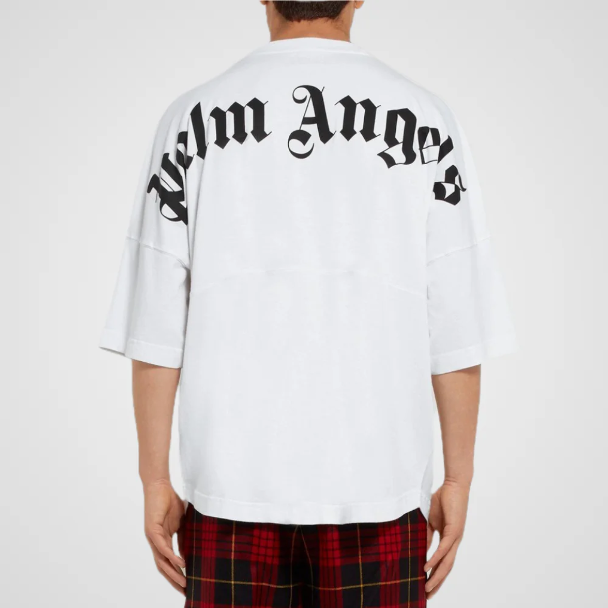 Palm Angels Oversize Neck Logo T-Shirt (White)