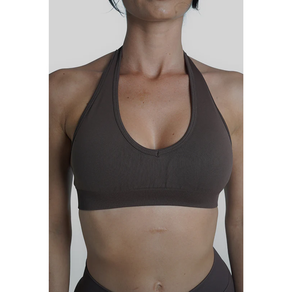 KEEPTHATPUMP Recoil Halter Crop (Espresso)