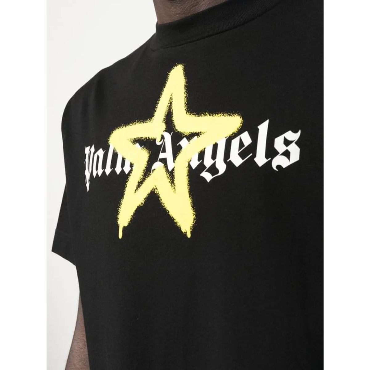 Palm Angels Star Sprayed T-Shirt (Black/Yellow)
