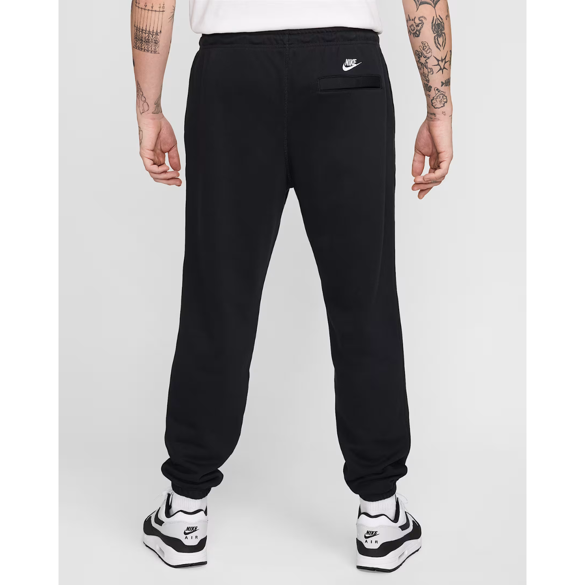 Nike Club Men's French Terry Cuff Pants (Black/White)