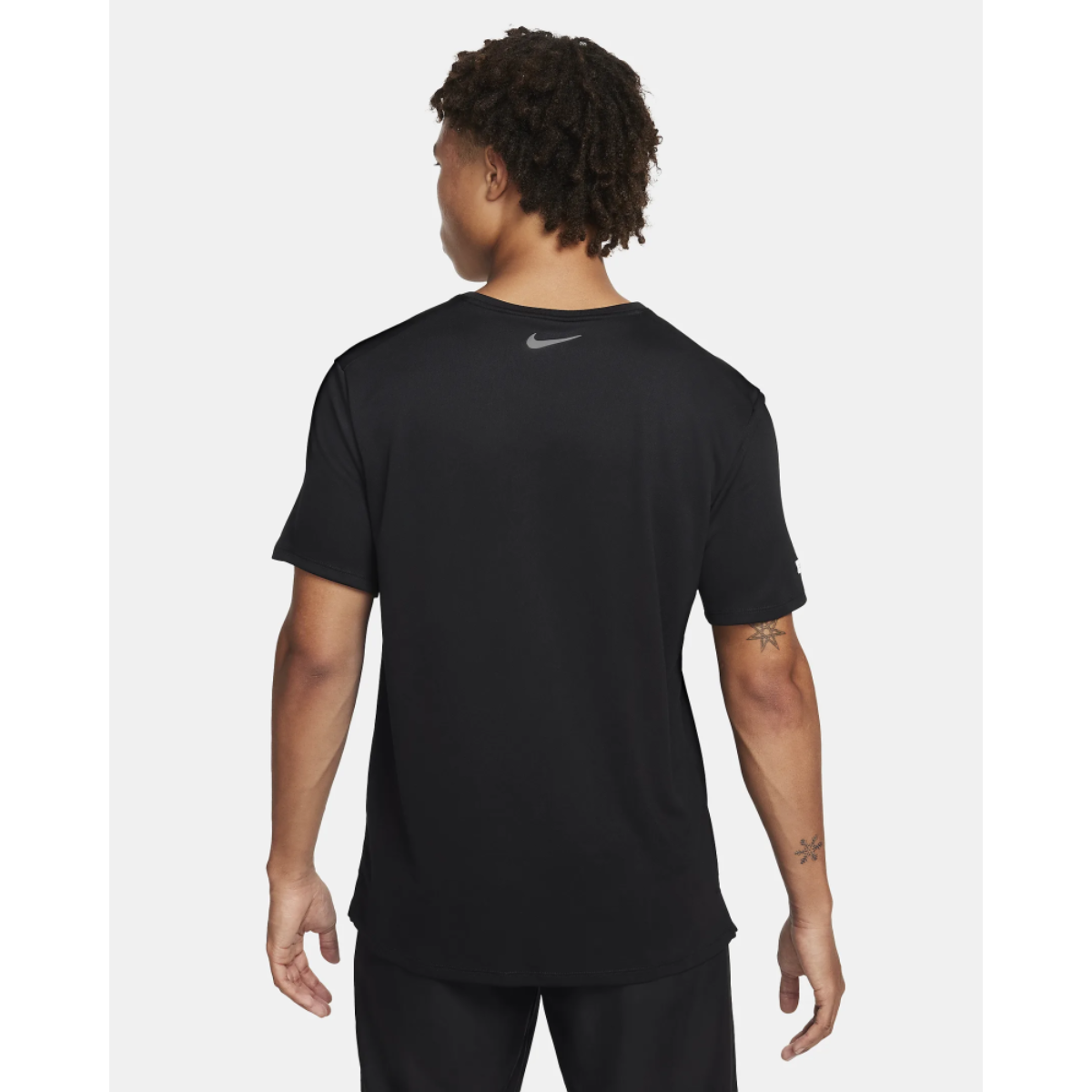 Nike Mens Miler Flash Dri-FIT UV Short-Sleeve Running T-Shirt (Black)