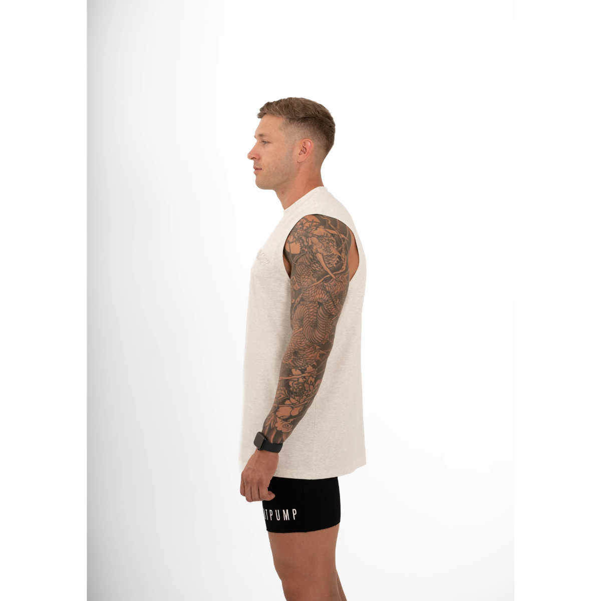 KEEPTHATPUMP Mens Embossed Tank (Marle Grey)