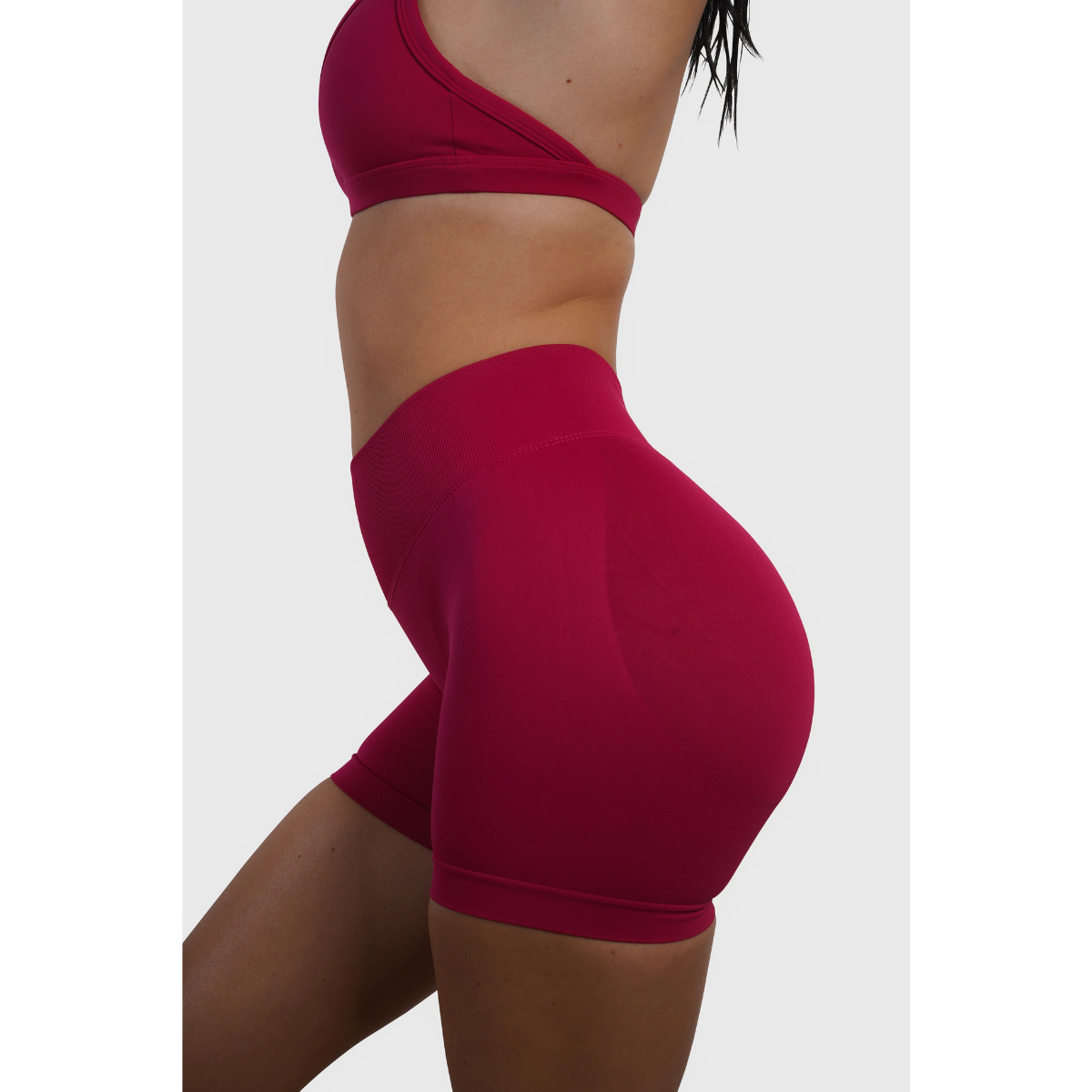 KEEPTHATPUMP Recoil Scrunch Shorts (Cranberry)