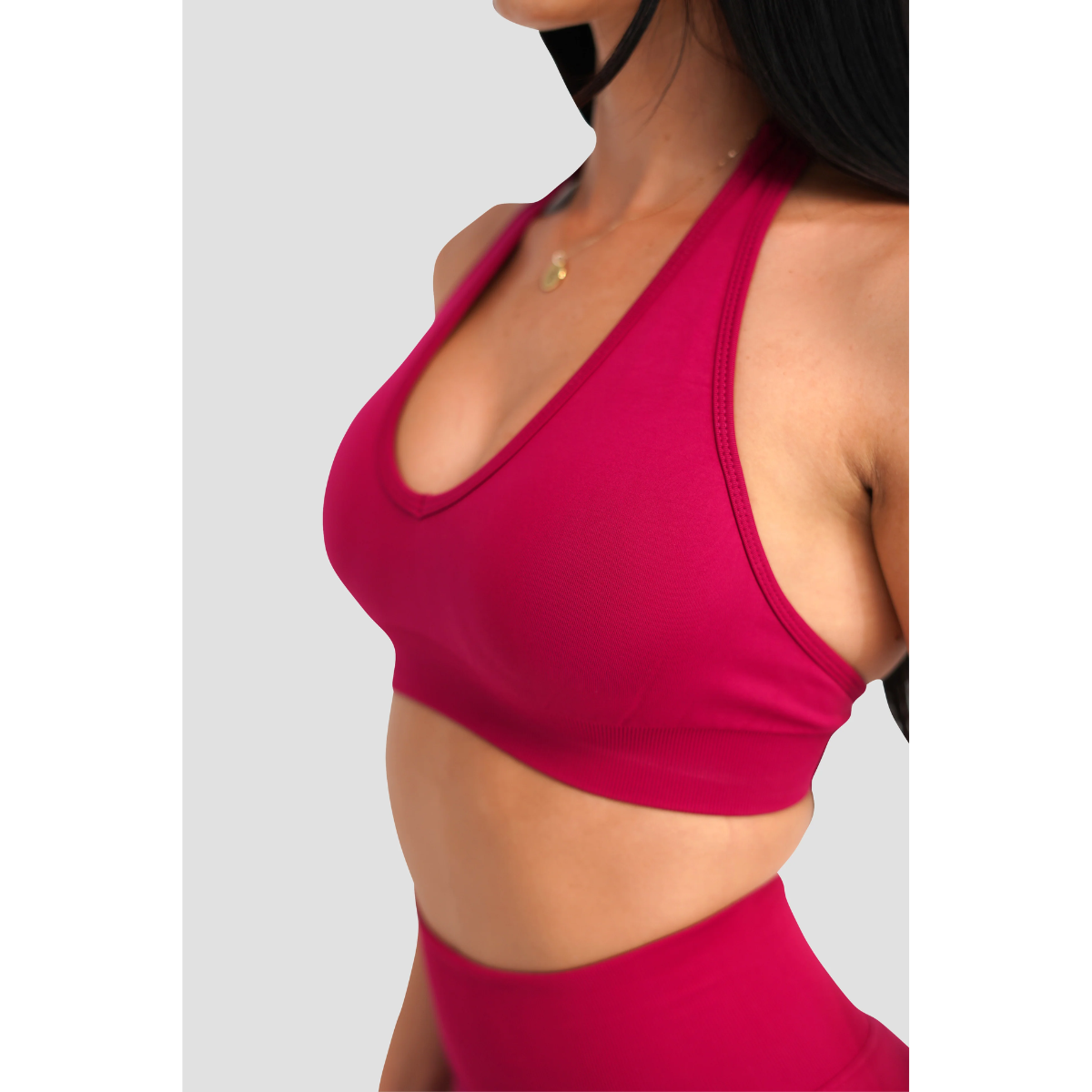 KEEPTHATPUMP Recoil Halter Crop (Cranberry)