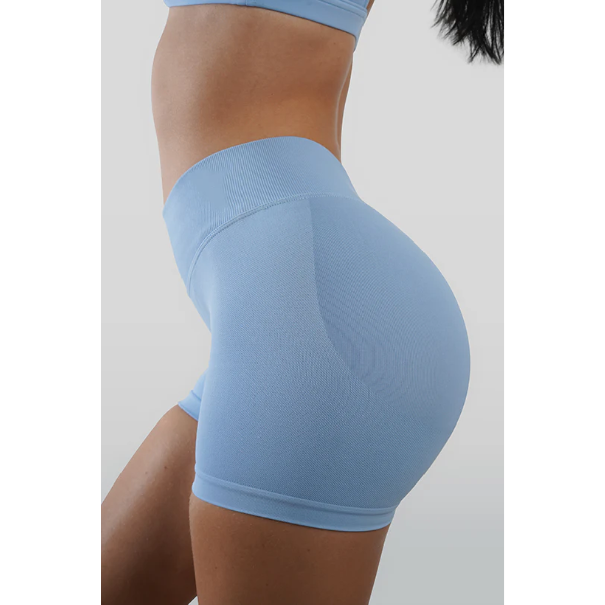 KEEPTHATPUMP Recoil Scrunch Shorts (Light Blue)