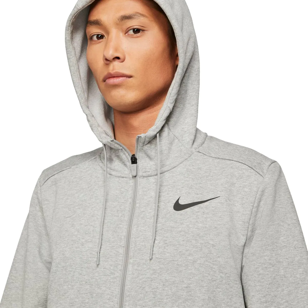 Nike Mens Dri-fit Zip-up Training Hoodie (Grey)