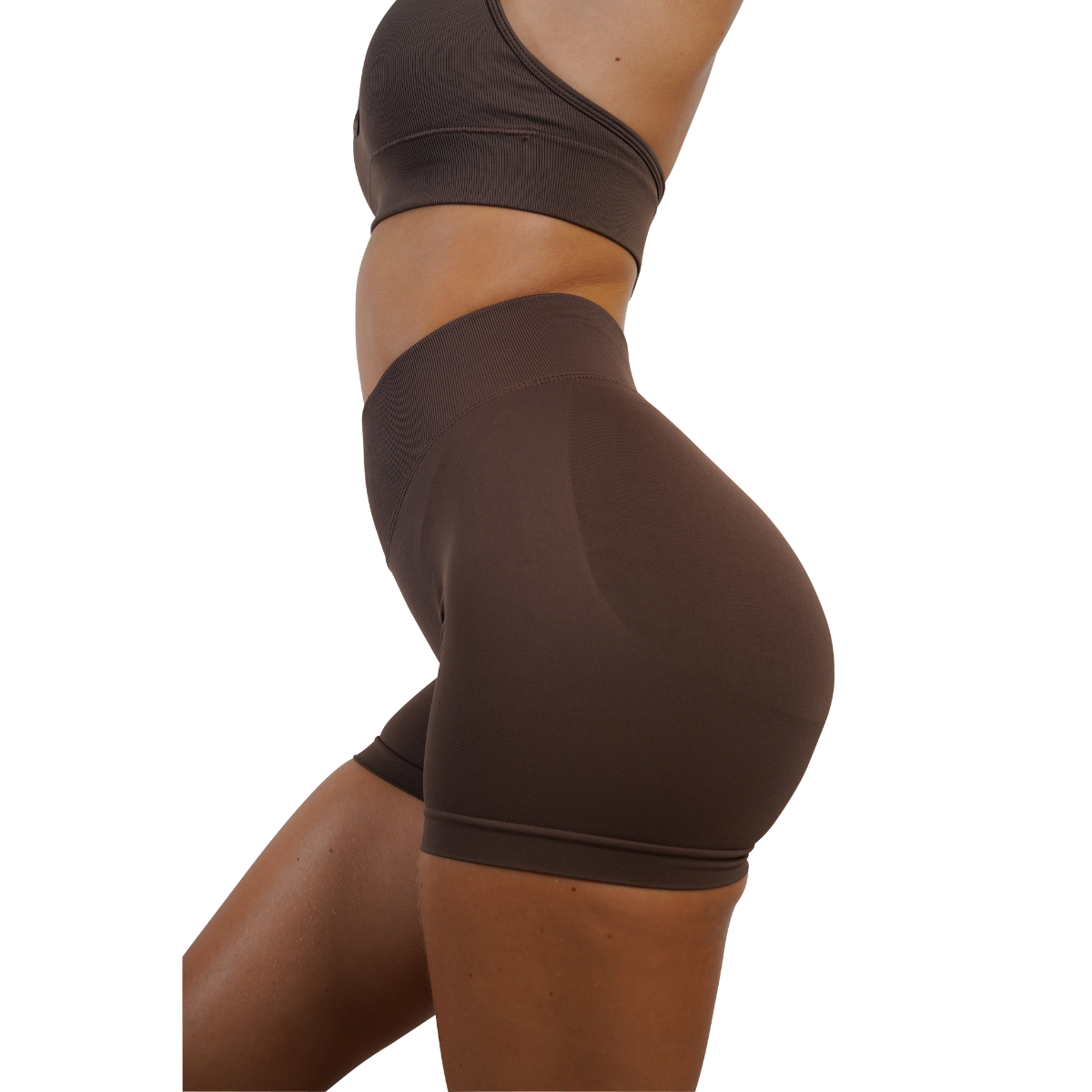 KEEPTHATPUMP Recoil Scrunch Shorts (Espresso)
