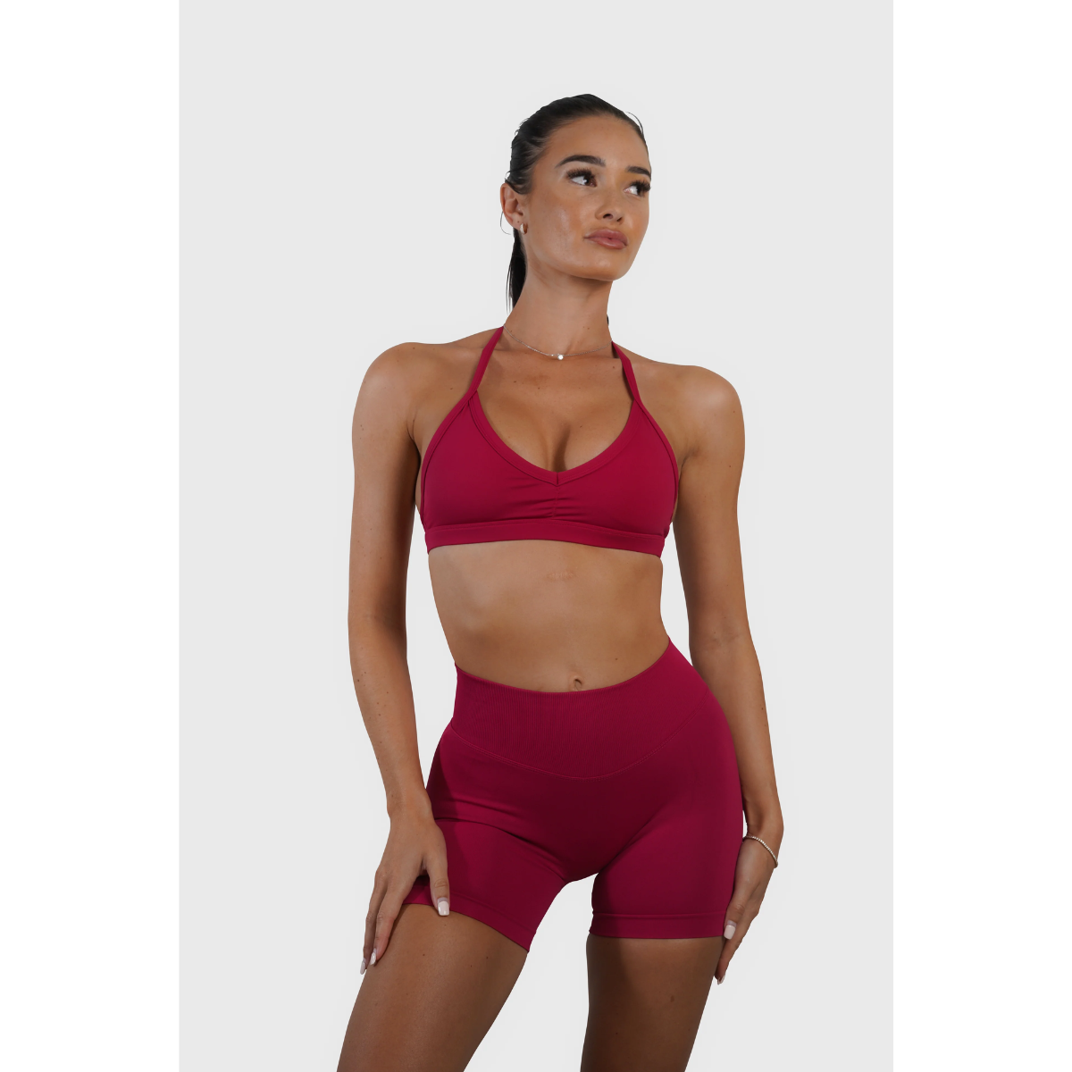 KEEPTHATPUMP Recoil Scrunch Shorts (Cranberry)