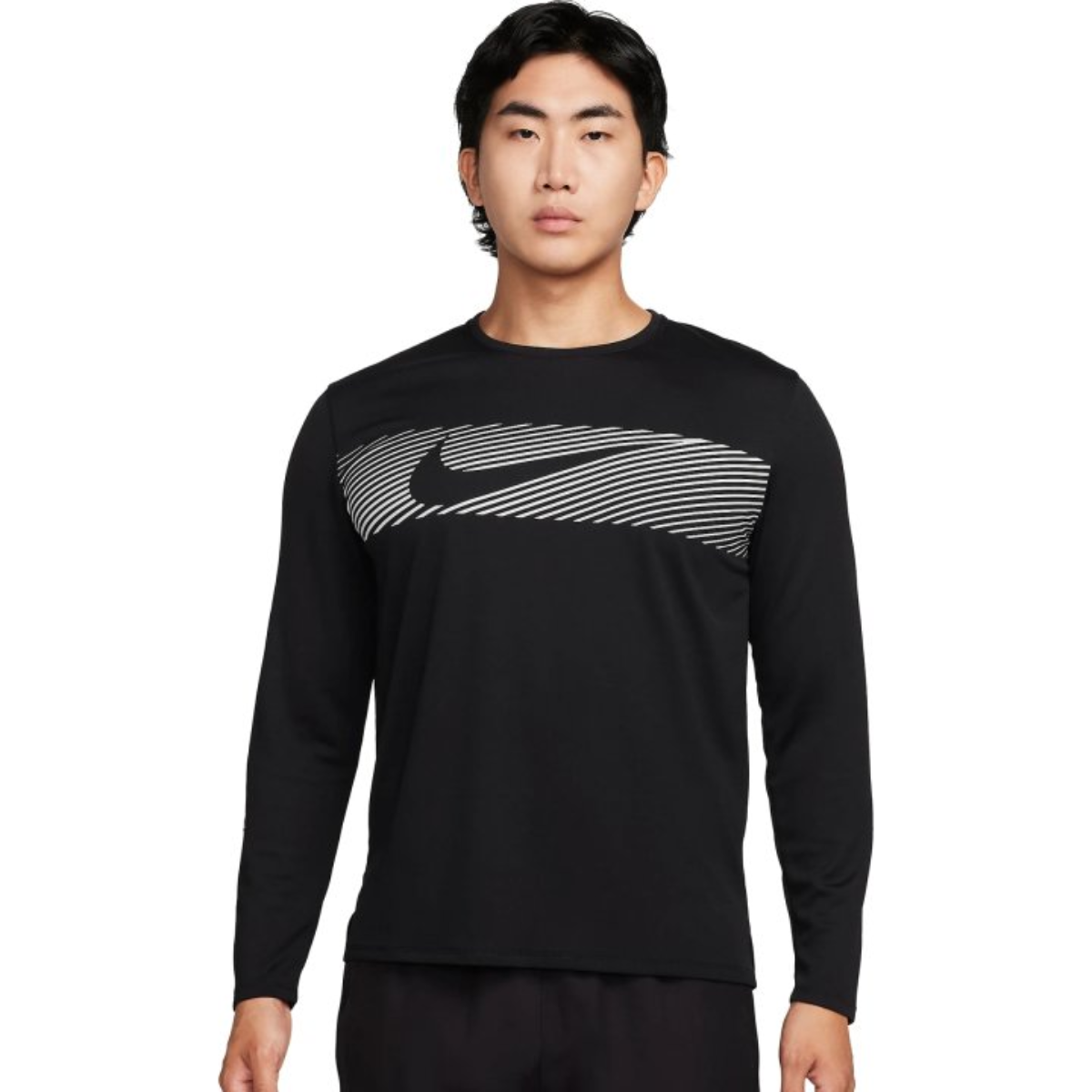 Nike Miler Flash Dri-FIT UV Long Sleeve T-Shirt (Black)