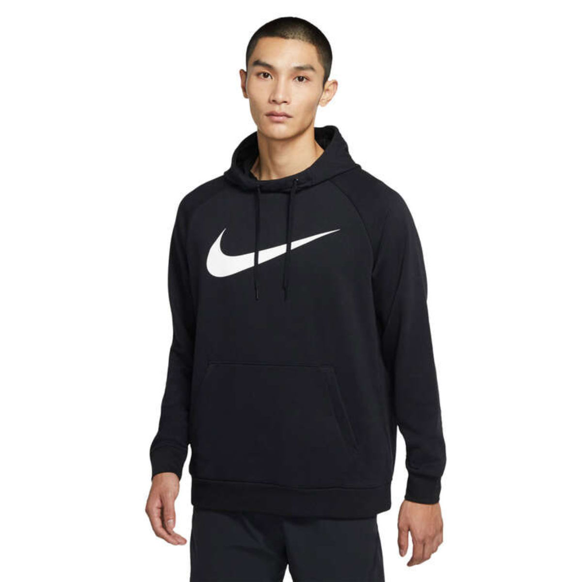 Nike Mens Dri-FIT Graphic Pullover Fitness Hoodie (Black)