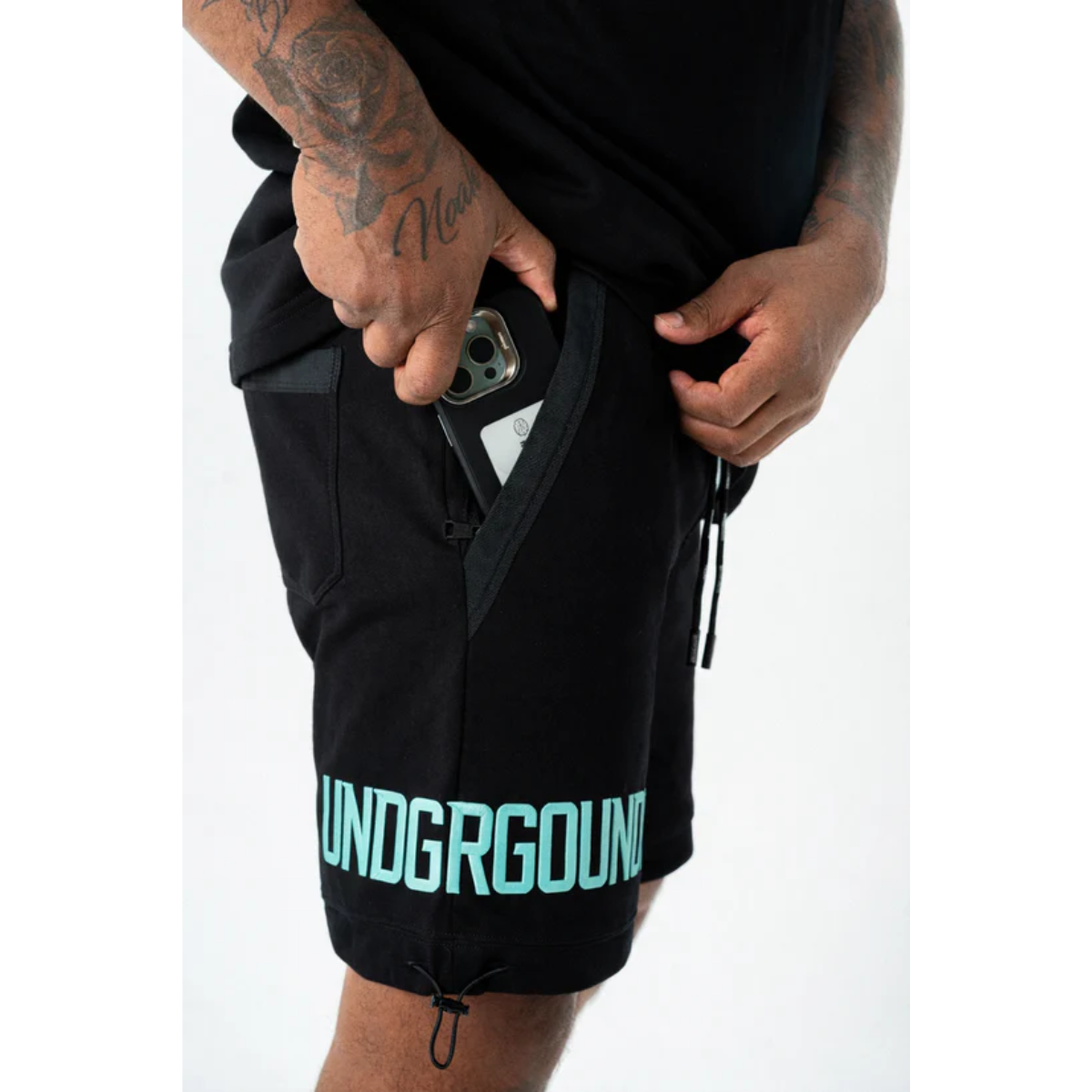 Undrground Empire Street Shorts (Black/Tiffany)