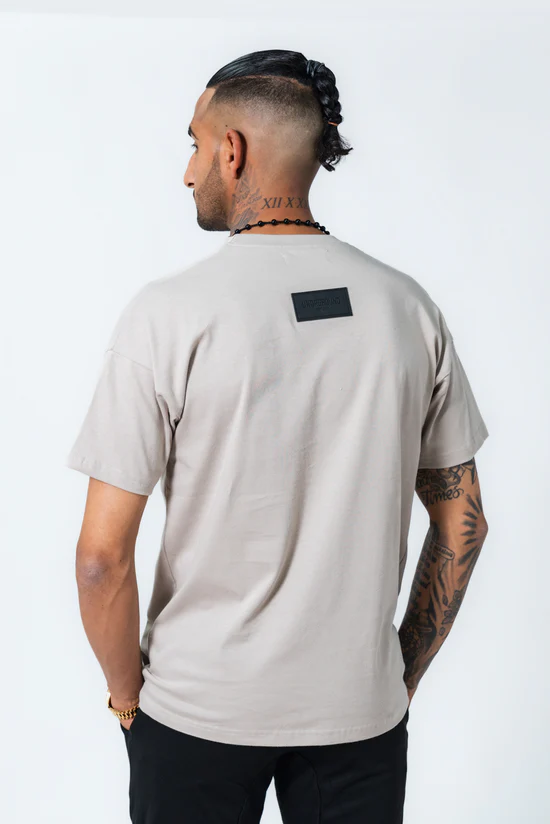 Undrground Leather Patch T-Shirt (Taupe)