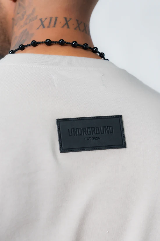 Undrground Leather Patch T-Shirt (Taupe)