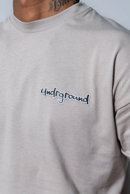 Undrground Leather Patch T-Shirt (Taupe)