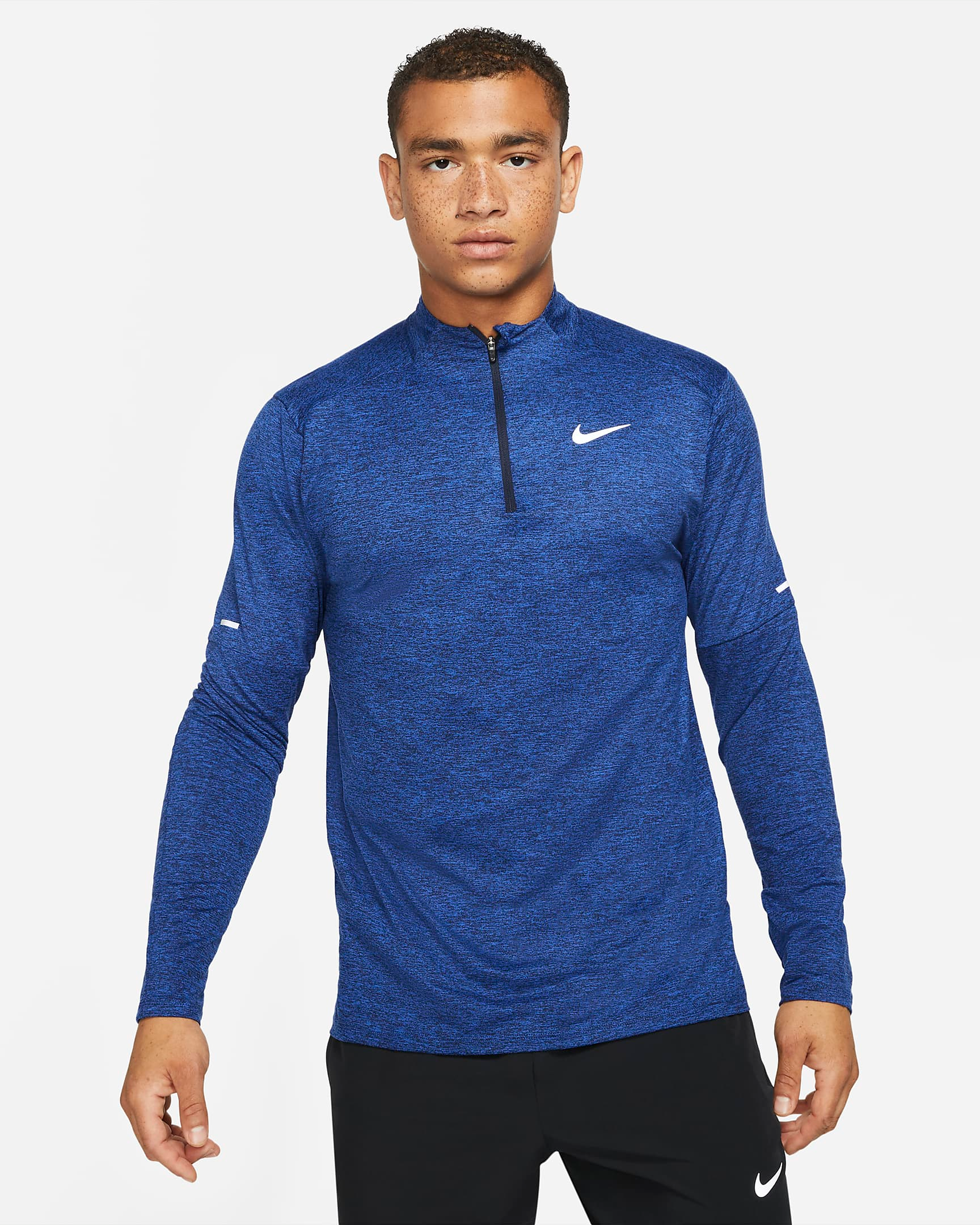 Nike Element Men's Dri-FIT 1/2-Zip Running Top (Obsidian/Game Royal)