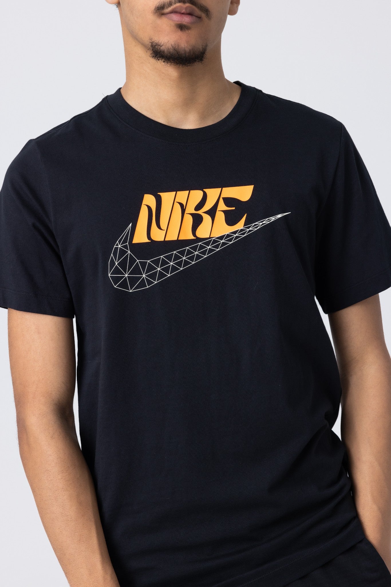 Nike Mens Triangle Swoosh T-Shirt (Black/Orange)