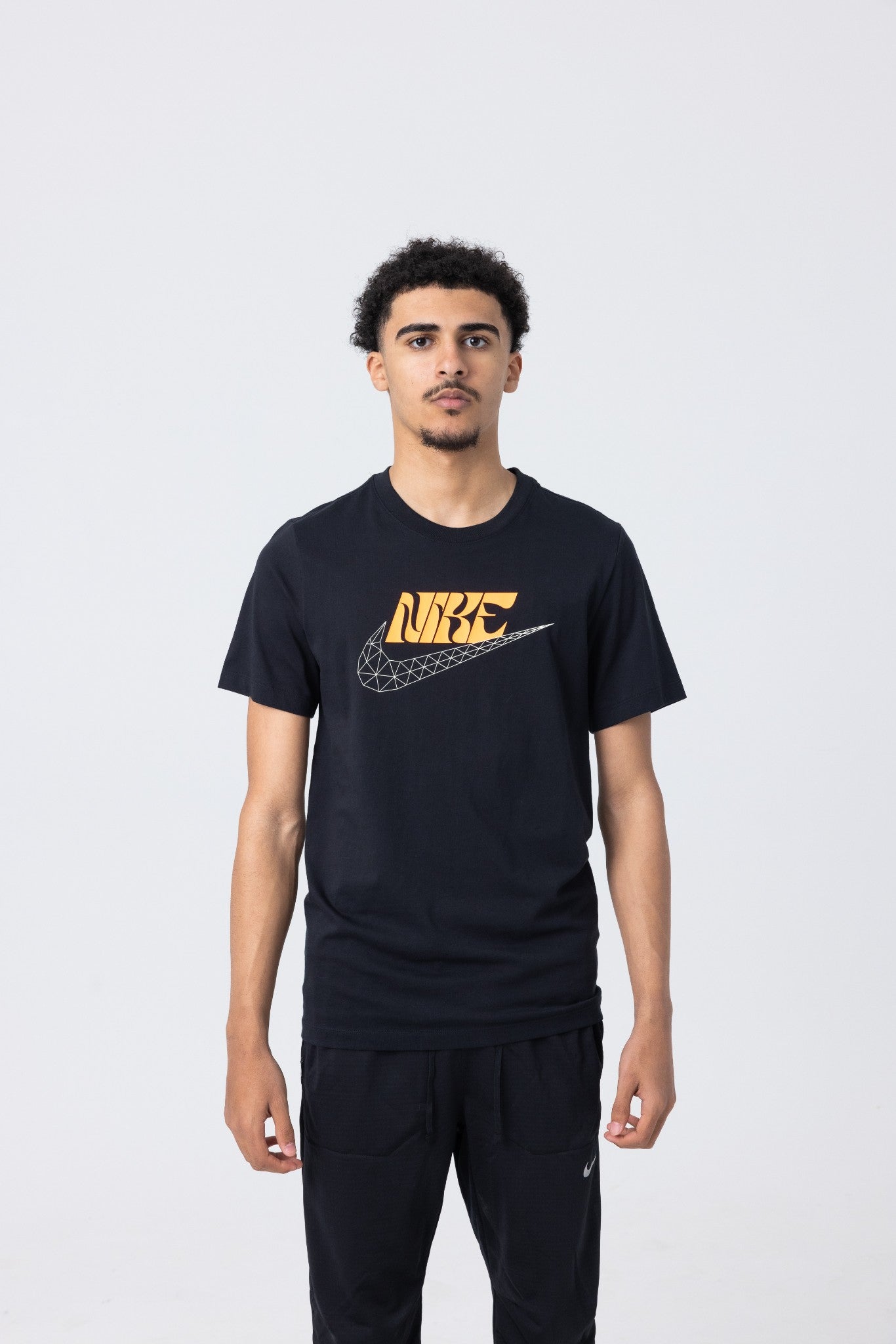 Black nike shirt with orange swoosh online