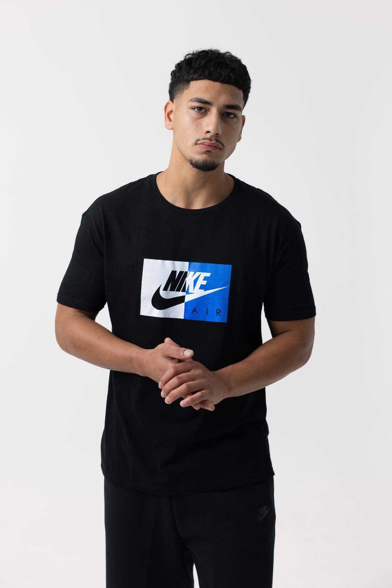 Nike Mens Air Block Logo T-Shirt (Black/Blue)