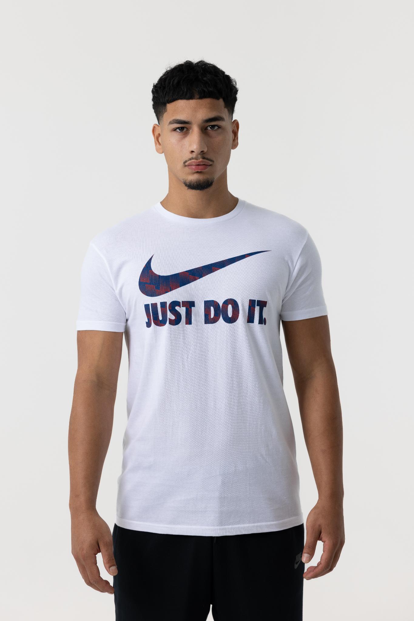 Nike Mens Just Do It T-Shirt (White/Navy/Red) | Sneaker Hut