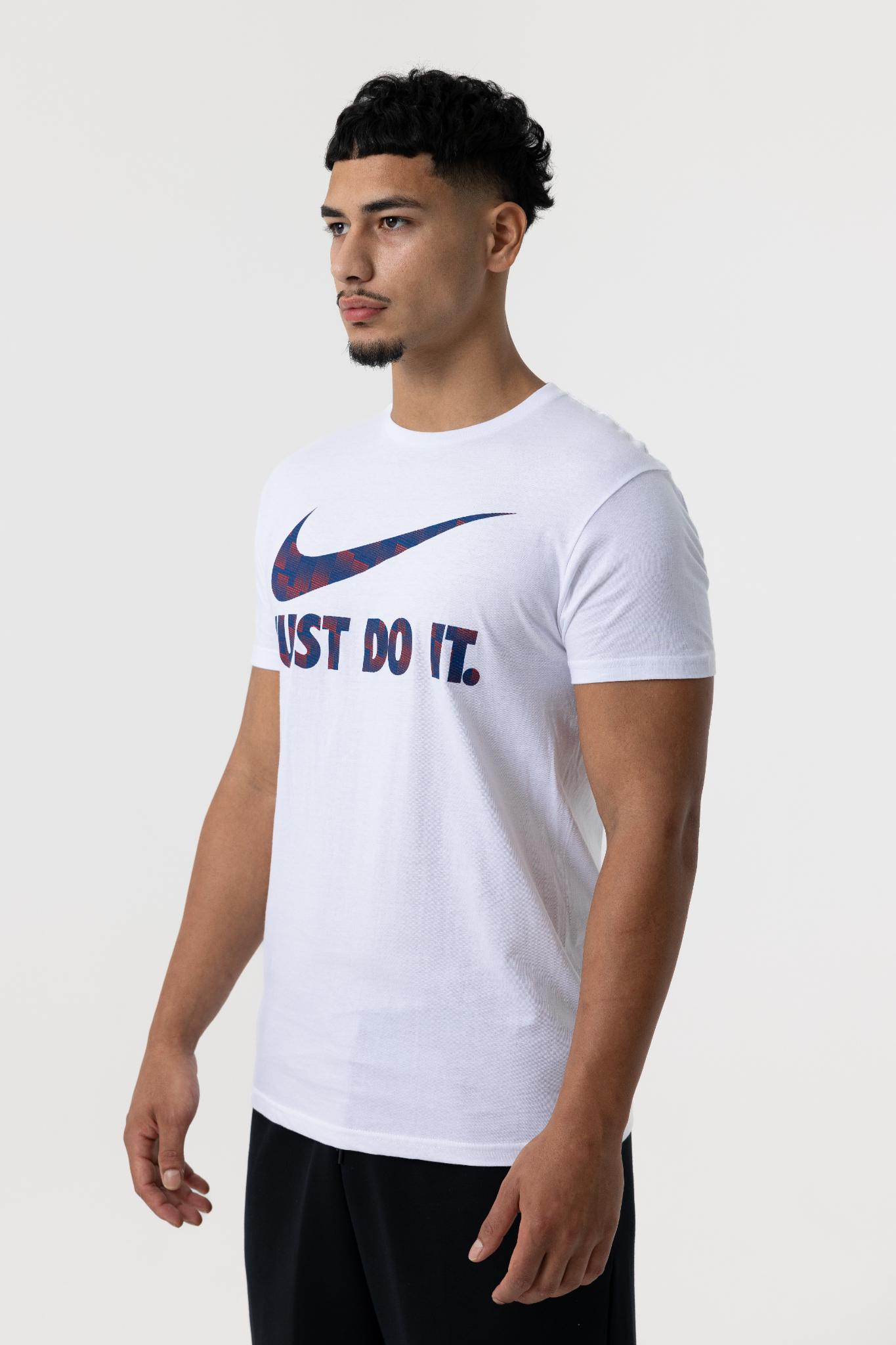 Nike Mens Just Do It T-Shirt (White/Navy/Red)