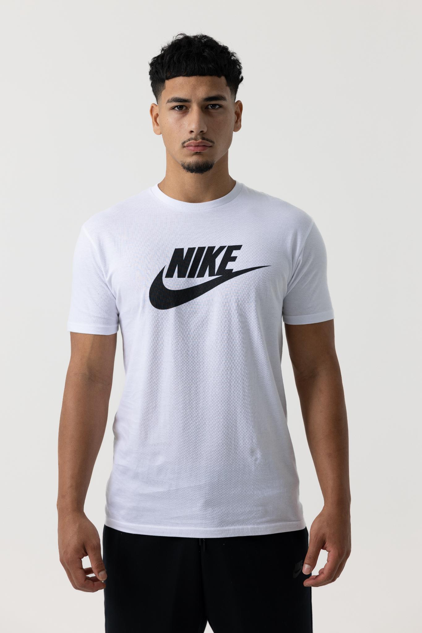 Nike Mens Swoosh Logo Regular T-Shirt (White)