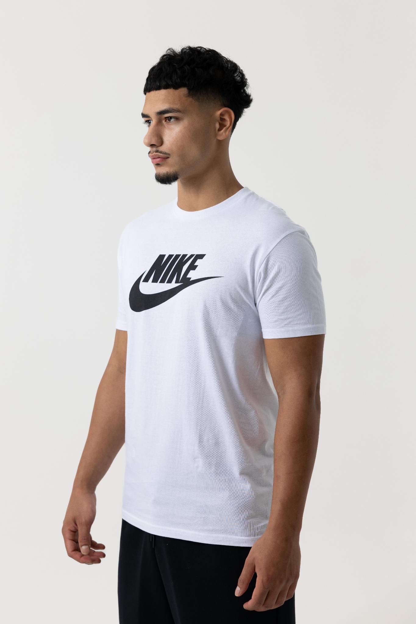 Nike Mens Swoosh Logo Regular T-Shirt (White)