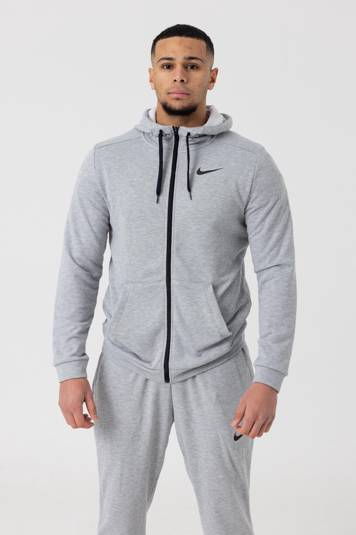 Nike Mens Dri-fit Zip-up Training Hoodie (Grey)