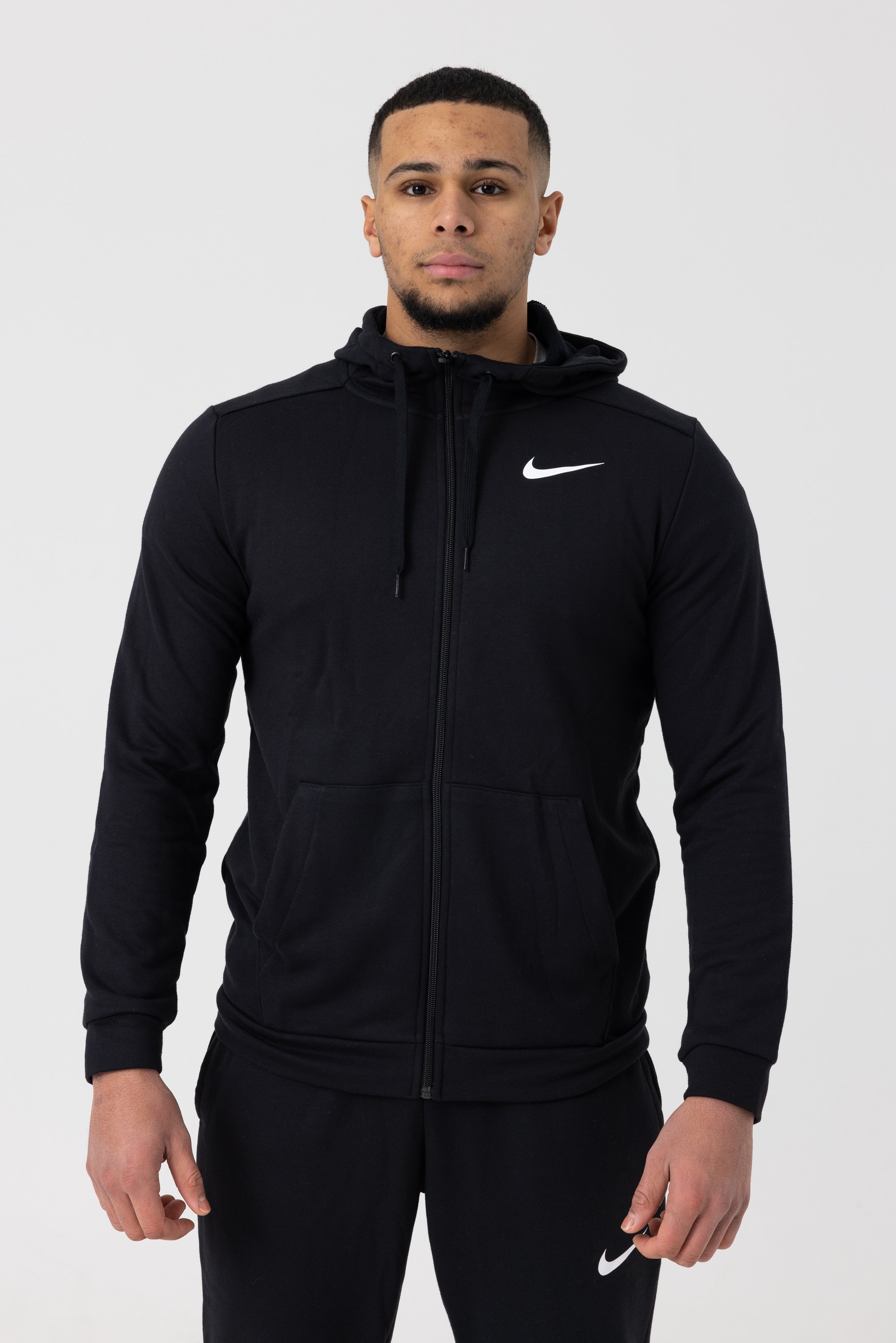 Nike Mens Dri-fit Zip-up Training Hoodie (Black)