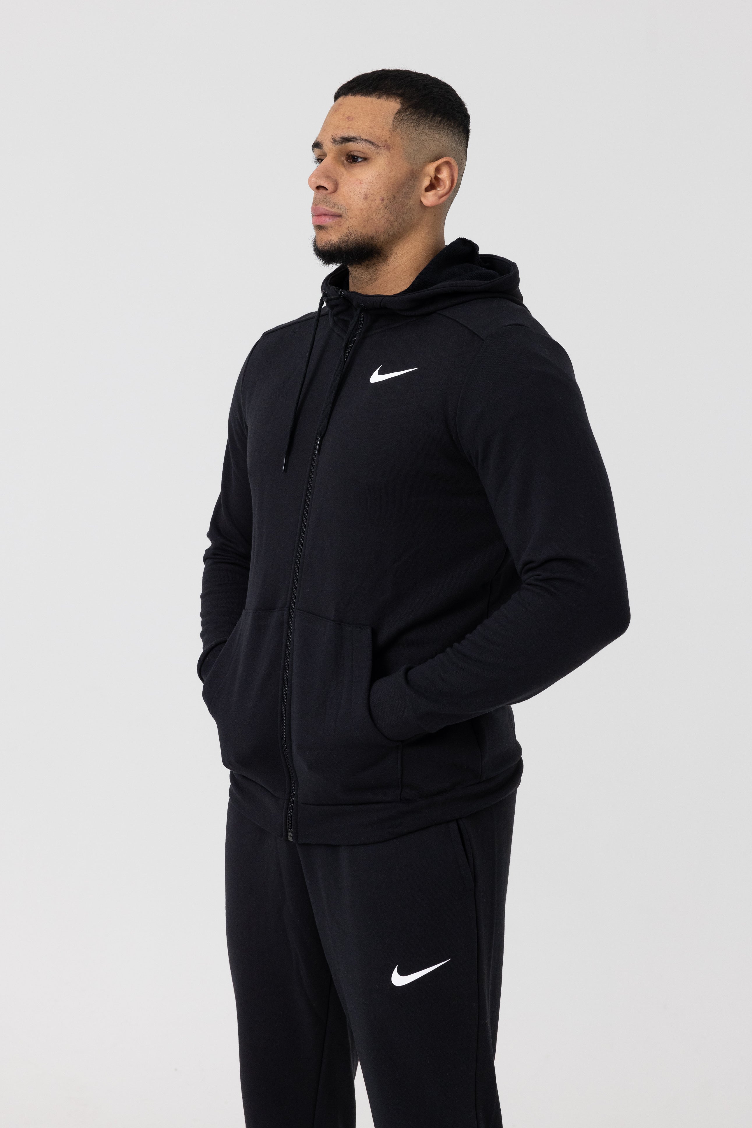 Nike Mens Dri-fit Zip-up Training Hoodie (Black)