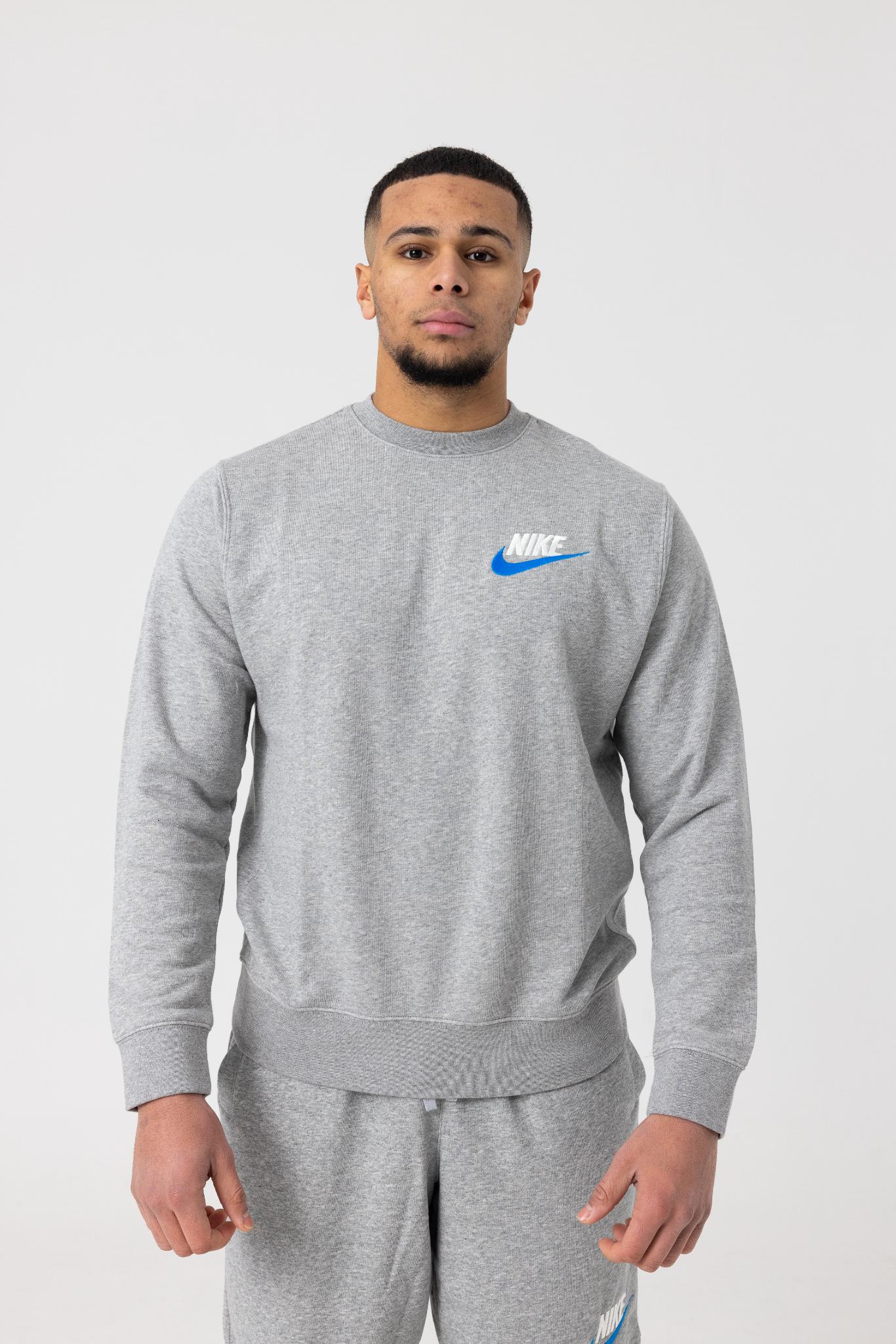 Nike Club French Terry Crew (Dark Grey Heather)