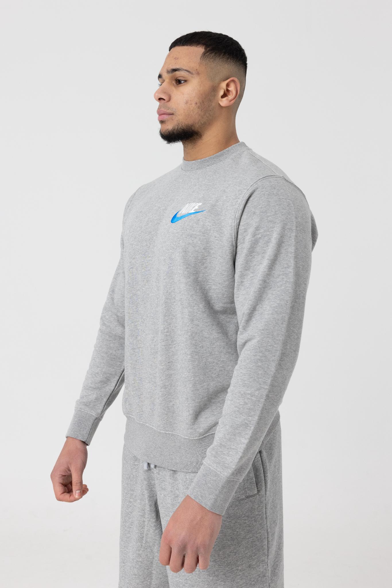 Nike Club French Terry Crew (Dark Grey Heather)