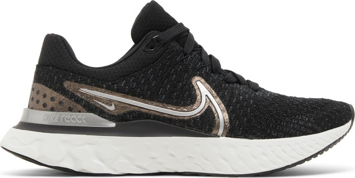 Womens Nike React Infinity Run FK 3 (Black/Metallic Silver)