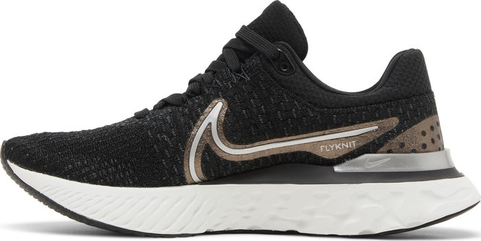 Womens Nike React Infinity Run FK 3 (Black/Metallic Silver)