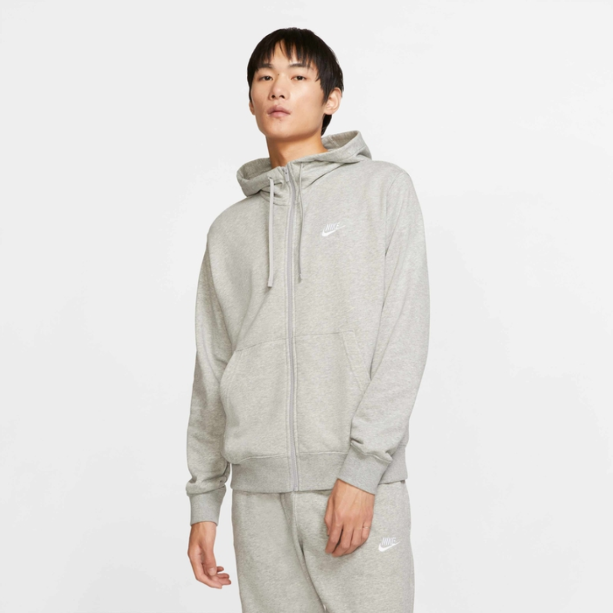 Nike Sportswear Club Mens Full-Zip Hoodie (Grey)