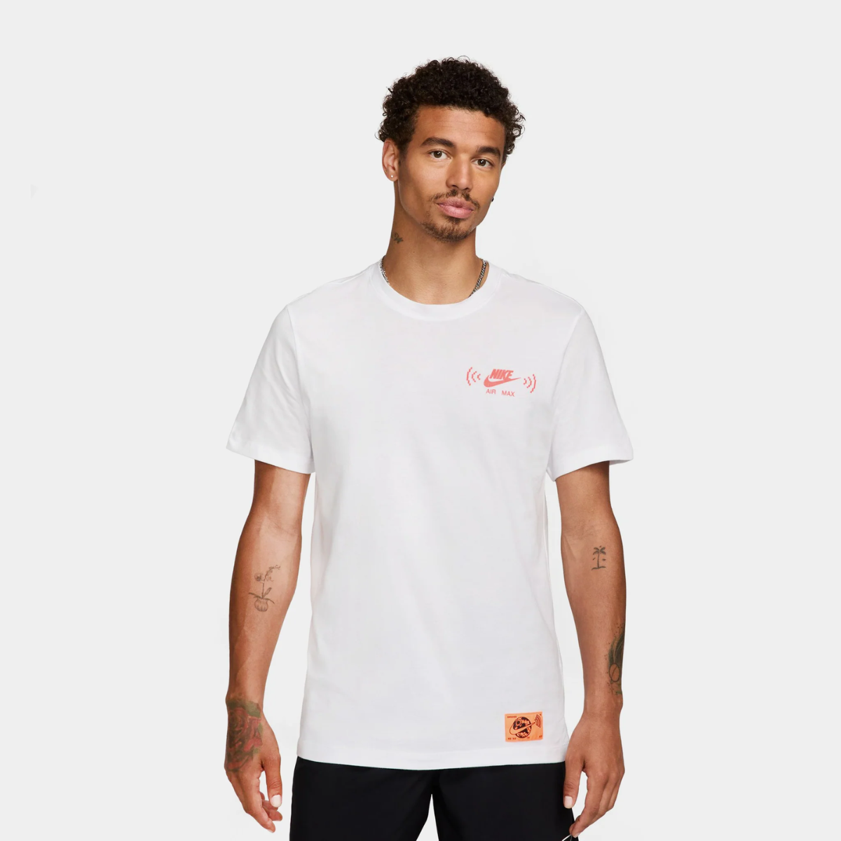 Nike Mens NSW Swoosh FM T-Shirt (White/Orange)