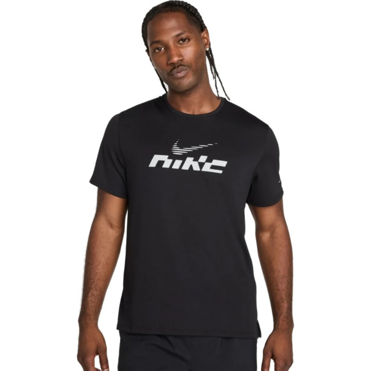 Nike Miler Flash Men's Dri-FIT UV Short-Sleeve Running Top (Black)