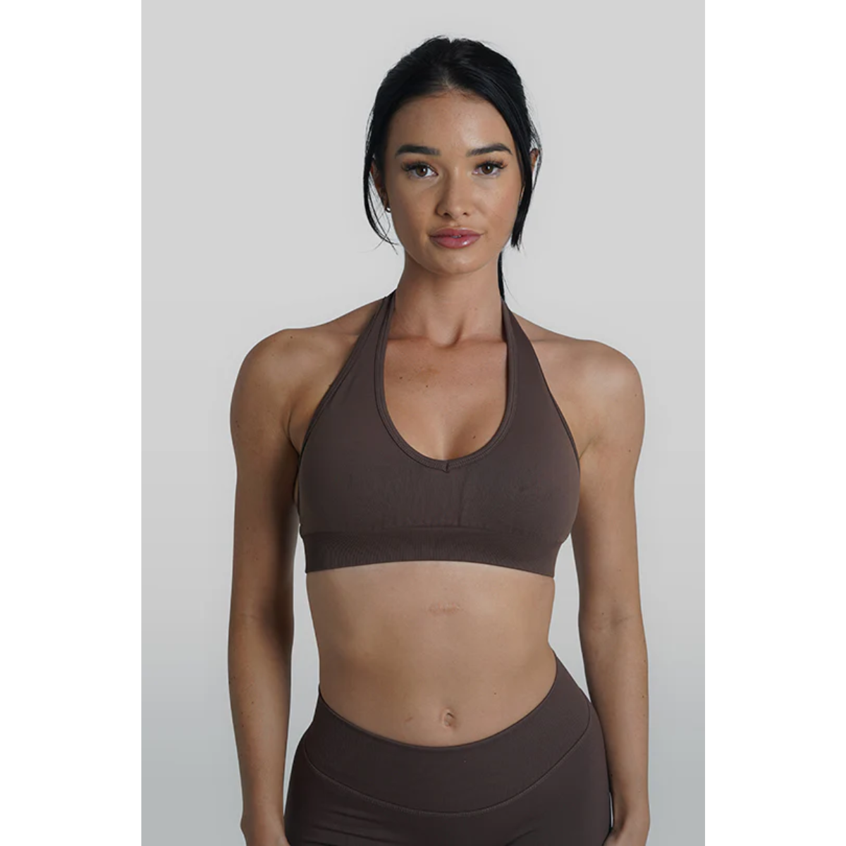 KEEPTHATPUMP Recoil Halter Crop (Espresso)