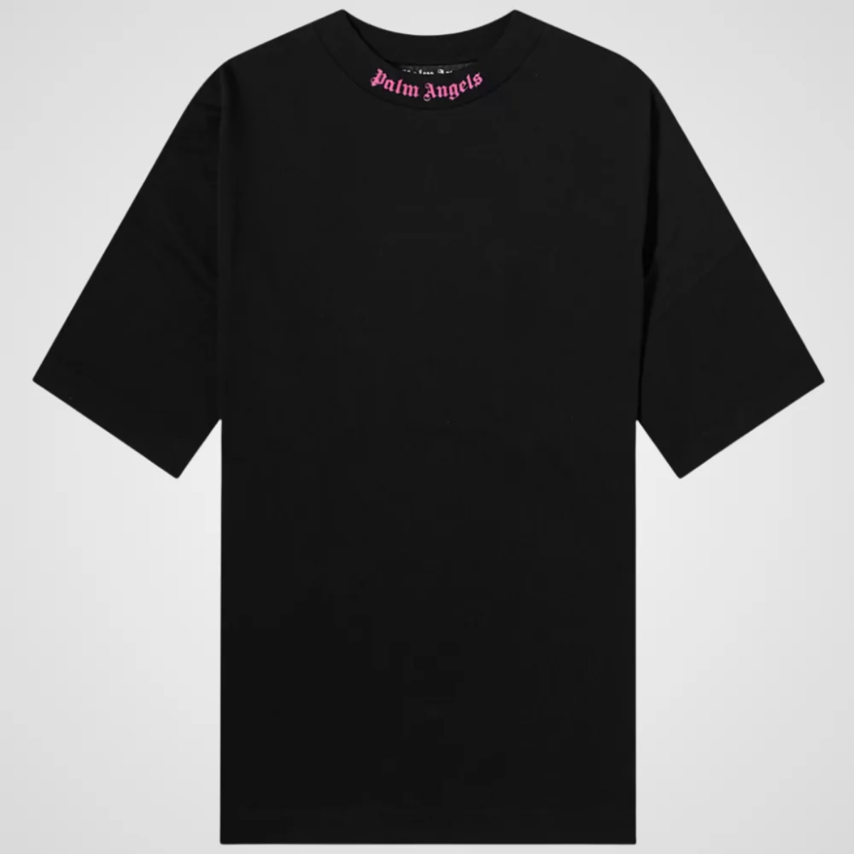 Palm Angels Oversize Neck Logo T-Shirt (Black/Fuschia)