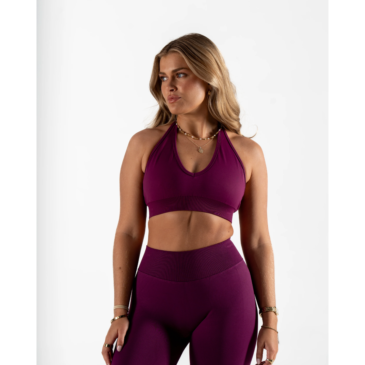 KEEPTHATPUMP Recoil Halter Crop (Berry)
