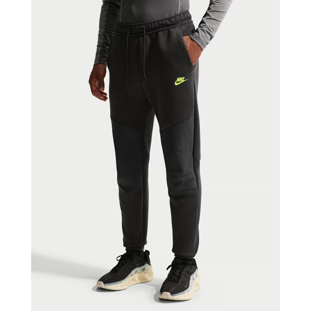 Nike Tech Men's Fleece Joggers (Anthracite/Neon)